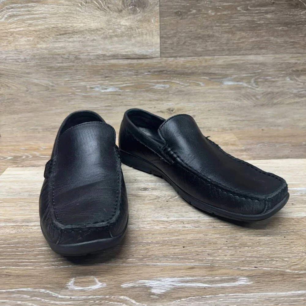 Geox Respira Black Italian Leather Loafers Men's Size 10